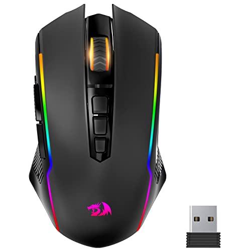 redragon kabellose gaming maus rgb, 8000 dpi, 9 programmierbare tasten, ergonomisch