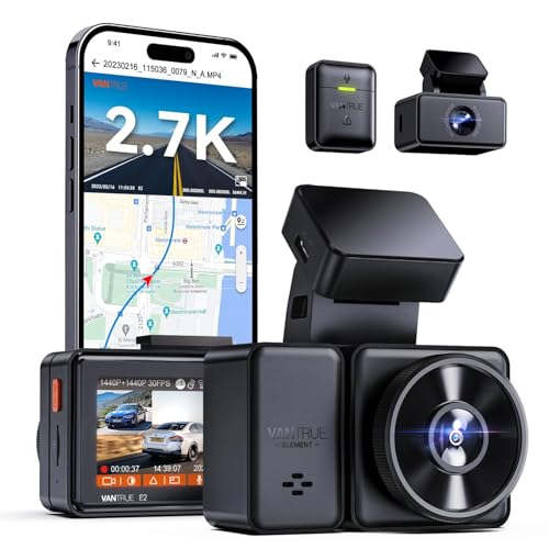 vantrue e2 dashcam 2.7k vorne hinten 5ghz wifi gps sprachbefehle parkmodus