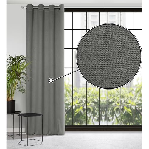 Produktbild: eurofirany carlo blackout vorhang 135x250 cm grau thermovorhang blickdicht kälteschutz 340 g/m2