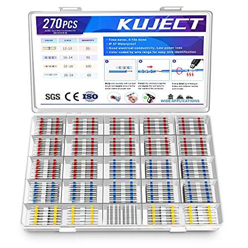 kuject lötverbinder set, kabelverbinder, wasserdicht, schrumpfschlauch 3:1