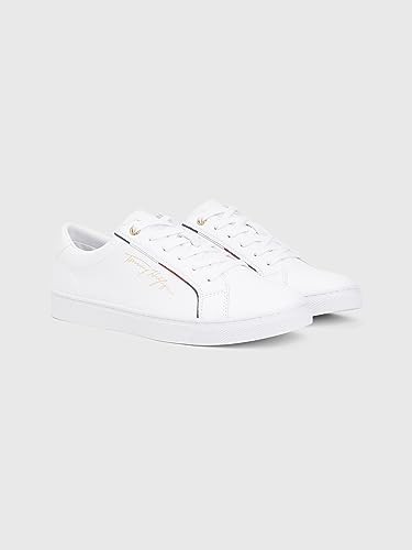 Tommy Hilfiger Damen Sneaker Cupsole Tommy Signature, Weiß, 41 EU