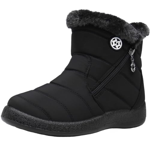 Eagsouni damen winterstiefel wasserdicht warm gefütterte schneestiefel rutschfest boots