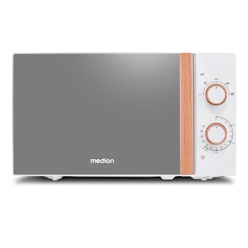 Produktbild: medion mikrowelle 20 liter 700 watt freistehend holzoptik verspiegelte tür zeitschaltuhr