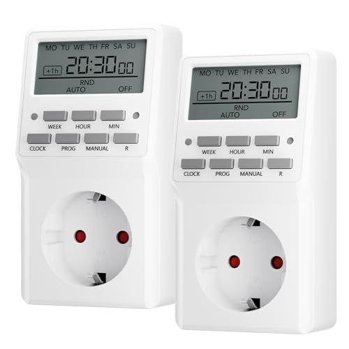 hbn digital timer 2 x wochentimer mit 20 programmen schaltsteckdose 3680 w