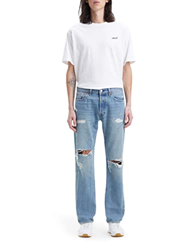 Produktbild: levi's 501 original fit jeans für herren, lässige jeans in blau