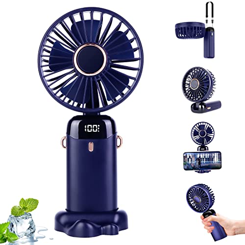 jophek handventilator mini usb ventilator akku 5000 mah mit umhängeband blau