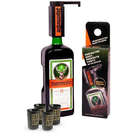 jägermeister geschenkset 1,75l mit partypumpe und shotgläser für 39,99