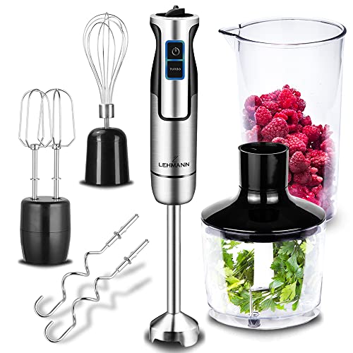 lehmann chowmei stabmixer set 1200 w mit turbofunktion und geschwindigkeitsregelung, 6-teiliges zubehör