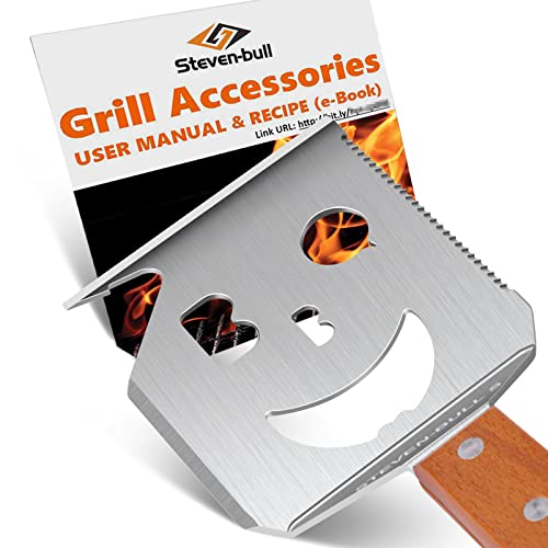 7 in 1 grillspachtel, multifunktion grillbesteck mit holzgriff, kreative grillwerkzeuge