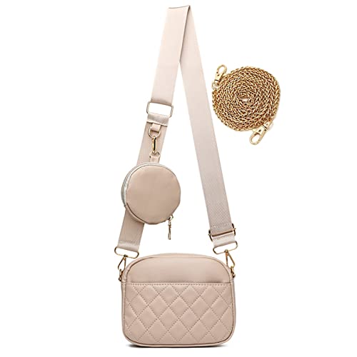 Produktbild: hawill handytasche damen umhängetasche leder mit breitem gurt für iphone 14/13/12 (khaki)