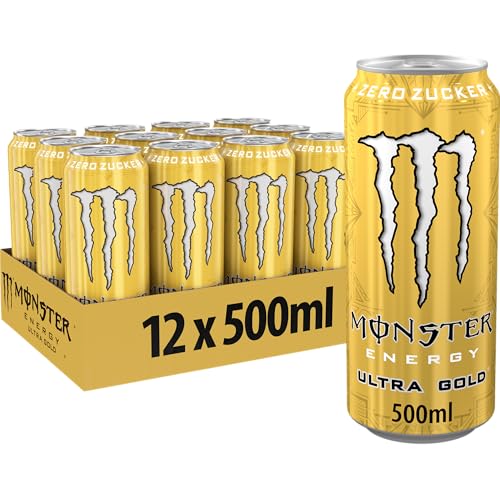 monster energy ultra gold energy drink ohne zucker kalorien ananas geschmack 12 x 500 ml