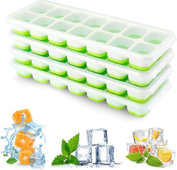 silikon eiswürfelform 4er set von xiabintang, 56 eiswürfel, bpa-frei, ideal für drinks