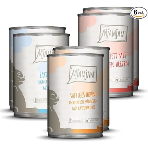 mjAMjAM nassfutter katzen 6er pack 400 g getreidefrei extra viel fleisch