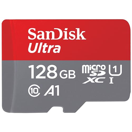 SanDisk Ultra 128 GB microSDXC UHS-I Speicherkarte + Adapter, A1, Class 10, bis zu 140 MB/s, für Smartphones und Tablets