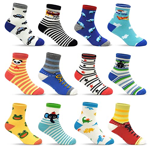 rutschfeste socken kinder von GRPSKCOS, 12 paar antirutschsocken für 5-7 jahre