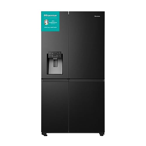 hisense side-by-side kühlschrank rs818n4tfe 17 l kühlschrank 215 l gefrierteil schwarz