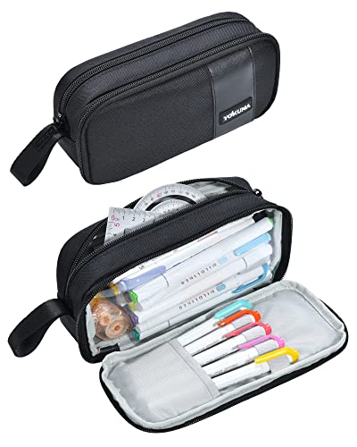 yokuma federmäppchen federtasche pencil case etui schwarz klar für schule mädchen jungen