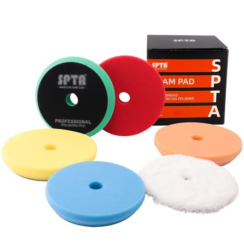 spta 150 mm polishing sponge set, 5-teiliges velcro waffle polishing pad