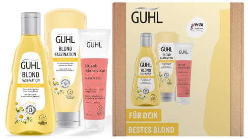 guhl blond set shampoo spülung kur 550 ml für blondes und feines haar