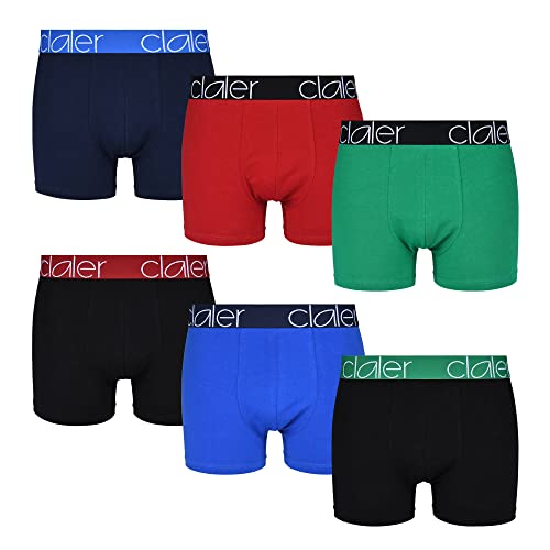 claler boxershorts herren 6er-pack baumwolle dehnbar weich atmungsaktiv mehrfarbig m