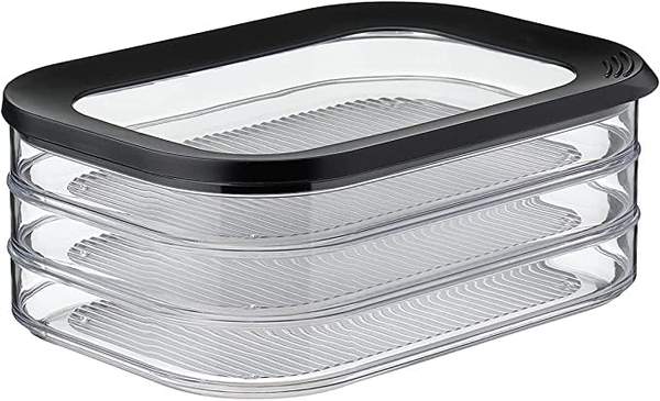 Produktbild: Mepal Modula 3-lagig Vorratsbehälter 1650 ml Schwarz für Kühlschrank