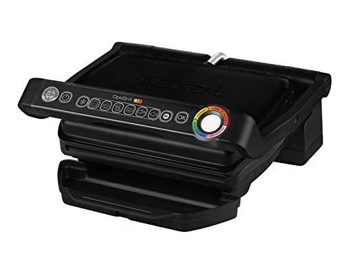 tefal optigrill kontaktgrill schwarz, 6 programme, abnehmbare platten, manuell