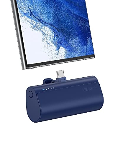 veger power bank 5000mAh USB C 20W PD schnelles aufladen mini externes ladegerät blau