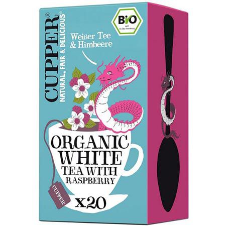 Cupper weißer tee mit himbeere bio, 20 beutel, ab 1,79 euro