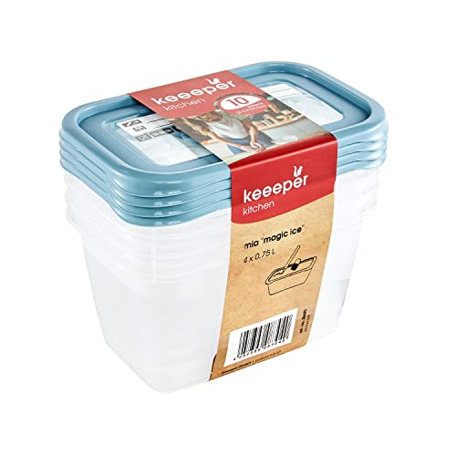 keeeper tiefkühldosenset 4-teilig wiederbeschreibbarer deckel 750 ml 15,5 x 10,5 x 8,5 cm