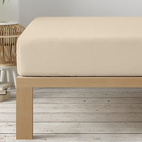 Spannbettlaken 105 x 190 x 33 cm beige - degrees home Mikrofaser, 100% Polyester, atmungsaktiv, pflegeleicht