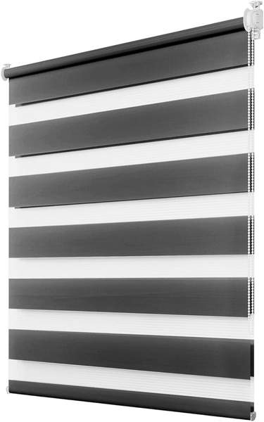 Produktbild: Doppelrollo Klemmfix Anthrazit 95x120 cm lichtdurchlässig & verdunkelnd stufenlos