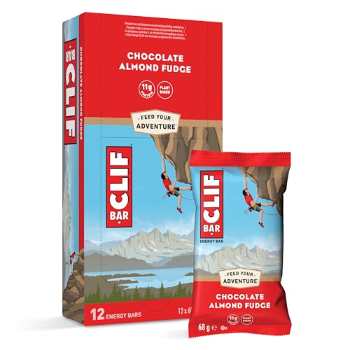 clif bar energieriegel mit 11g pflanzlichem eiweiß chocolate almond fudge 12 x 68 g