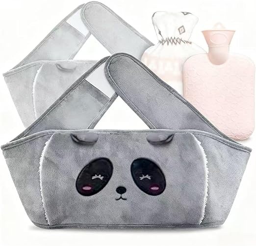 wärmflasche panda mit fleecebezug, gummi, 3 in 1, schmerzlinderung, geschenk