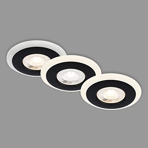 briloner leuchten 3er set led einbauleuchten schwarz für bad ip44 84x34 mm