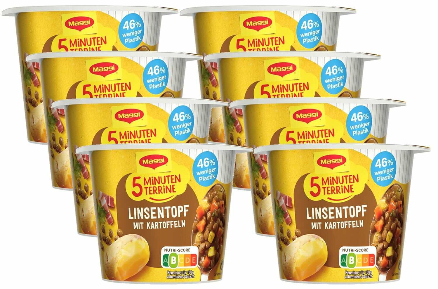 MAGGI linsentopf mit kartoffeln 8er pack 8 x 49g 5 minuten terrine