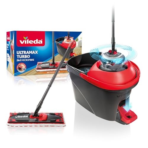 Vileda Ultramax Turbo 2in1 Bodenwischer Set mit Teleskopstiel & Mikrofaserbezug