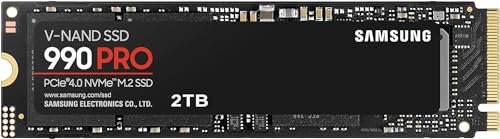 samsung 990 pro 2TB NVMe M.2 SSD, PCIe 4.0, 7450MB/s Lesen, 6900MB/s Schreiben
