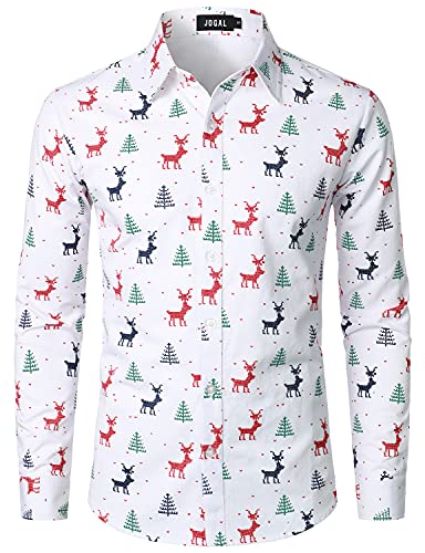 jogal weihnachtsmann hemden männer funky weihnachten langarm button up weiß mittel