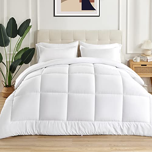 bettdecke ganzjahres mit mikrofasermaterial 200gsm atmungsaktive steppdecke sonive bedding 224x224cm weiß