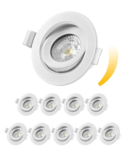 led spots dimmbar edishine einbaustrahler 5w 400lm warmweiß 3000k 10er set