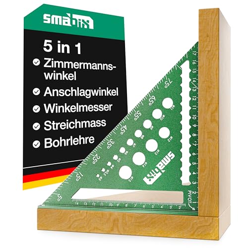 5-in-1 Zimmermannswinkel 100% aluminium 180mm Anschlagwinkel 90 45 Grad