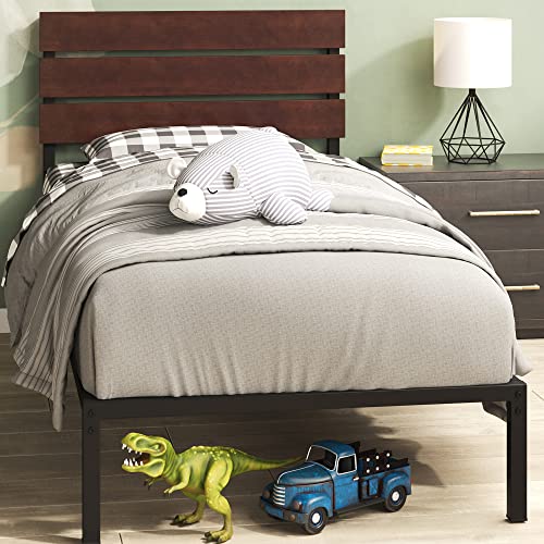 zinus plattformrahmen bambus metall 90 x 190 cm 31 cm hoch mit stabiles kopfteil