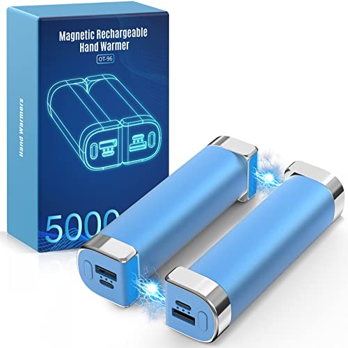 galros handwärmer 5000mAh tragbarer taschenwärmer powerbank 2 in 1 blau