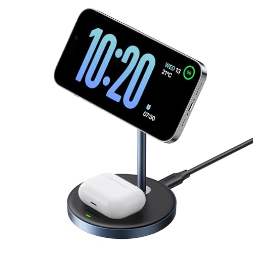 Produktbild: ugreen magflow 2 in 1 magsafe ladestation für iphone 17/16/15/14/13/12, airpods, 1m usb-c kabel