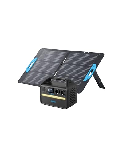 anker 535 power station 512Wh mit 100W solarpanel, tragbare stromversorgung für camping, balkon