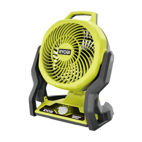 ryobi akku-ventilator 18 v one+ tragbar kompakt 19 cm leiser betrieb grün