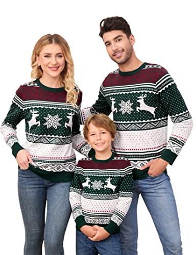 clearlove weihnachtspullover familie set damen herren rentier winter sweater jumper