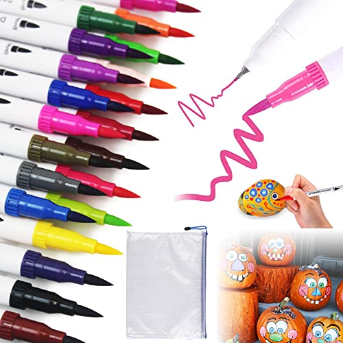 kijuh dual tip brush pen 24 farben acrylmarker mit feiner und pinselspitze