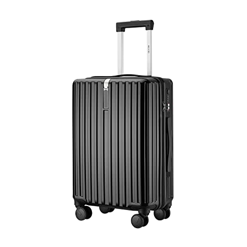 mgob koffer handgepäck polycarbonat reisekoffer 4 rollen 55x37x22cm schwarz M