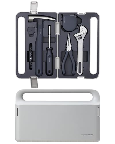 HOTO Werkzeugkoffer Gefüllt, Handwerkzeug-Set mit Schraubendreher, Hammer, Zangen